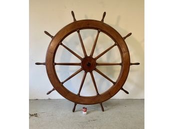 19th-Century Antique Walnut And Mahogany Ships Wheel