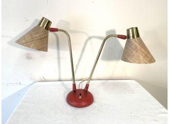 Mid Century Modern Articulating Double Desk Lamp
