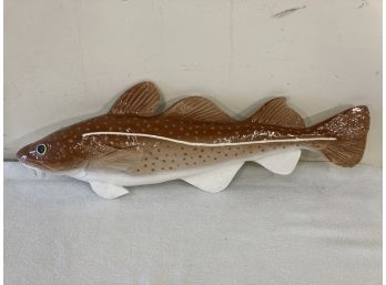 Vintage Art Pottery Wall Hanging Cod Fish Signed