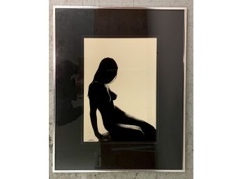 Original Hitchcock Ink Drawing Of A Nude Woman