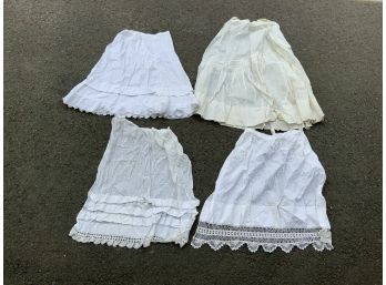 Lot Of 4 Victorian White Cotton Undergarments