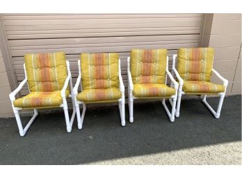 4 Mid Century MOD PVC Sling Chairs All Original Upholstery