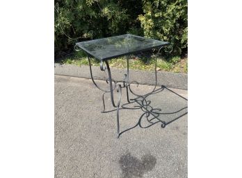 Vintage Wrought Iron Outdoor Table Glass Top