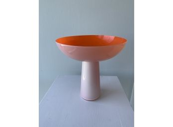 Large Mid Century MCM Vintage Venini Case Glass Ikebana Style Atomic Orange Vase MINT