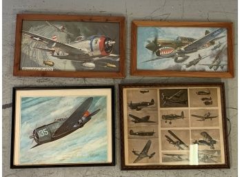 4 Authentic WWII Army Air Corps Prints Airplanes