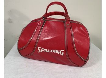 Vintage Spalding Cherry Red Vinyl Sports Bag