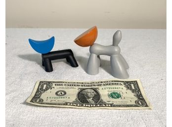 Two  Of Mid Century Modern Sculptures Dog And Cat