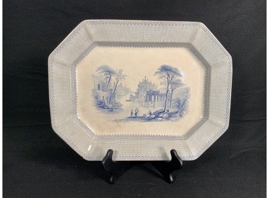 Antique Blue Staffordshire Platter Circa 1860