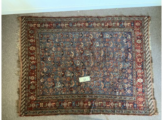 57 X 75 Antique Geometric Hand Made Persian Carpet
