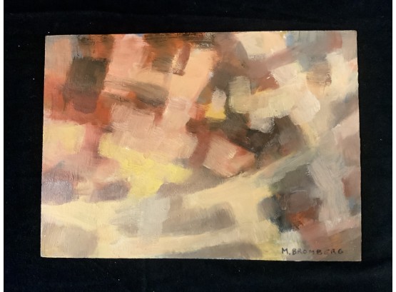 M. Bromberg Abstract Oil Painting On Masonite Dated 1964 NYC