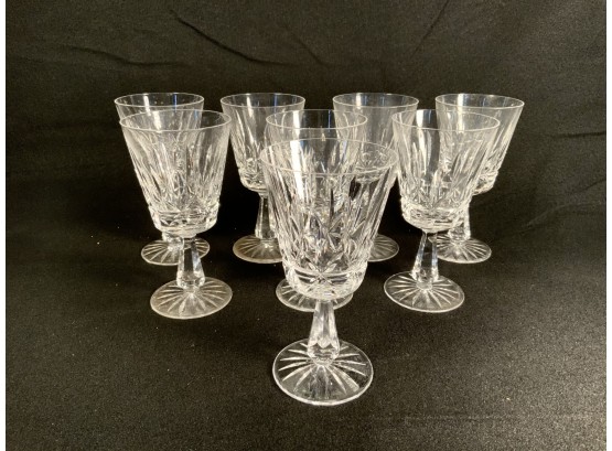 8 Waterford KYLEMORE Pattern Crystal Water/wine Glasses 7