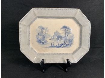 Antique Blue Staffordshire Platter Circa 1860