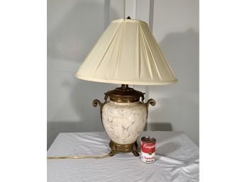 Decorator Table Lamp With Heavy Cast Brass Details