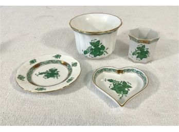4 Pieces Of HEREND Chinese Bouquet Table Items