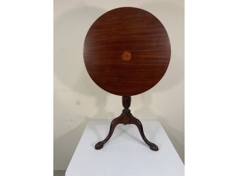 Vintage Chippendale Style Tip-Top Table With Inlay