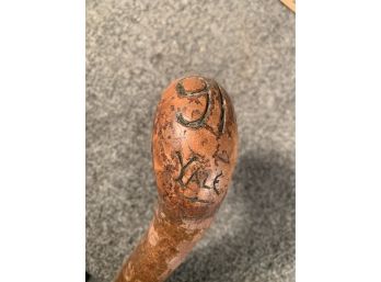 1891 YALE COLLEGE CARVED WALKING STICK