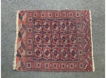 45 X 37  Antique Turkmen Oriental Carpet/ Rug