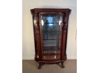 Heavily Carved Victorian Mahogany Curio Cabinet ( Special Pickup Time)