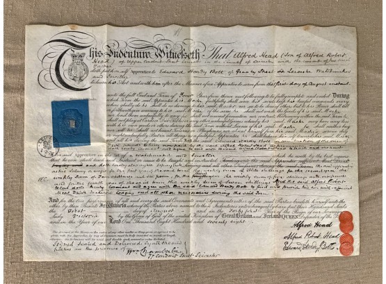 1875 Watchmakers Apprentice Papers Indentures Of Apprenticeship