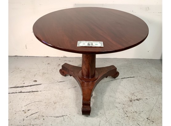 Antique American Mahogany Pedestal Base Tip Top Tea Table Circa 1820-1830