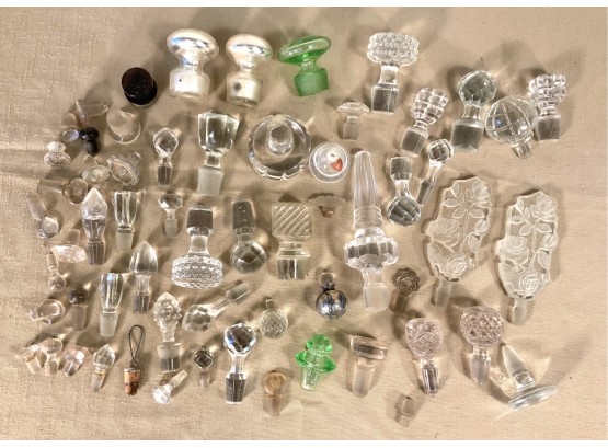 Lot Of Assorted Antique Glass Bottle Stoppers