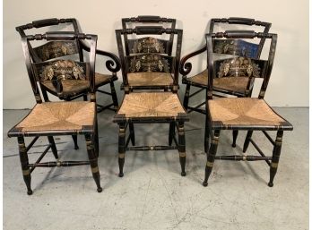 6 Antique Hitchcock Dining Chairs Connecticut Circa 1850s