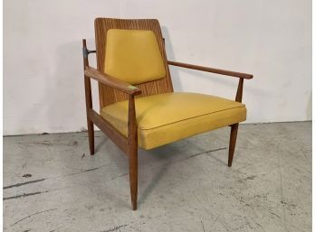 Vintage Mid Century Modern Arm Chair With Mellow Yellow Upholstery New York Tag