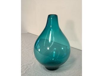 Mid Century Blenko Teadrop Vase  Teal Blue Unsigned