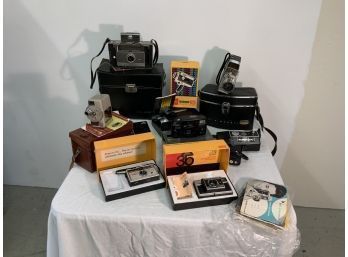 Lot Of 8mm Movie Cameras Assorted, Early Poloroid Land Camers