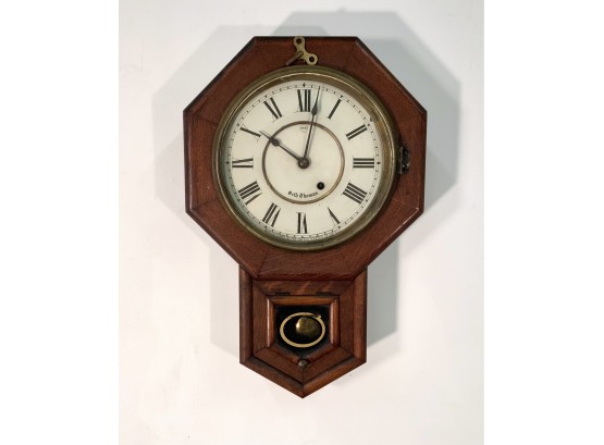 All Original Antique School House Seth Thomas Wall Clock  RUNNING