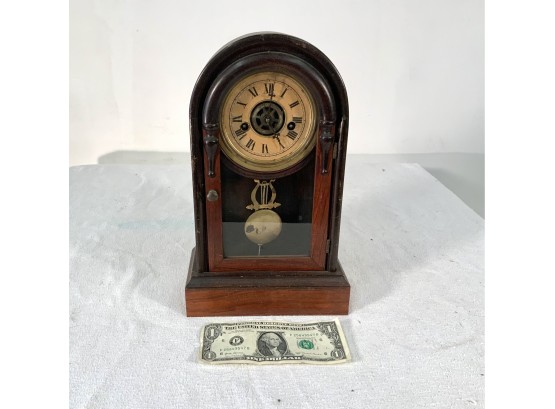 Unusual Antique Waterbury MINIATURE  Alarm Clock Working Condition