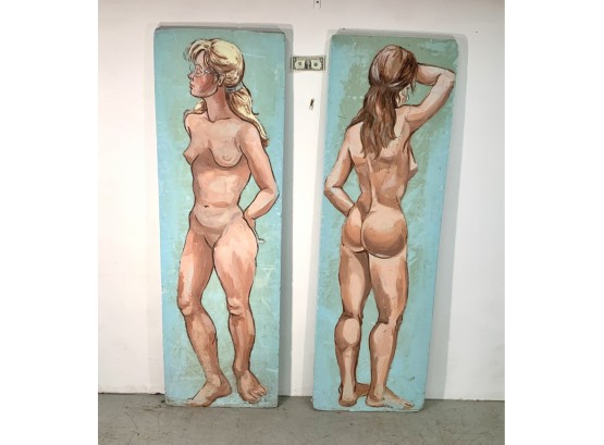 Pr. Life Size Portraits Of A Young Nude Woman Attributed To B Dahlin
