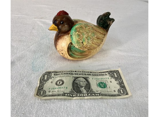 Vintage Cast Iron Painted Bank Of A Chicken Hard To Find