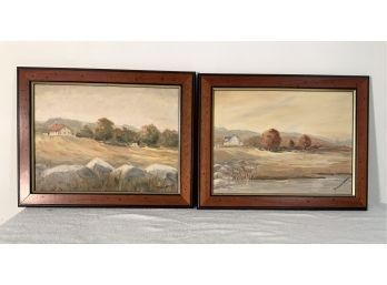 Pair Original Don Trownsell Oil On Board Paintings