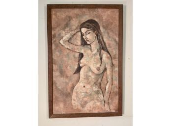 Barbara Dahlin Original Mid Century Oil Painting Nude Woman Study