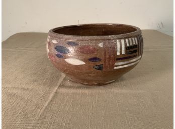 Original B.Dahlin Decorated Pottery Bowl 1960