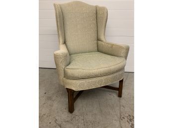 Vintage Diminutive  Chippendale Wing Chair Cross Stretchers