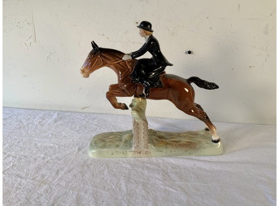 Vintage Beswick Porcelain  Female Rider On Jumping Horse