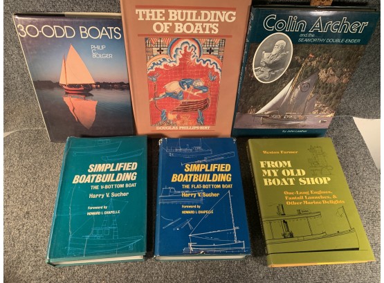 6 Vintage Boat Building Books