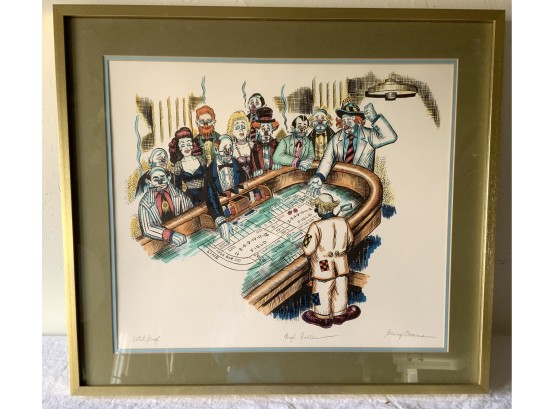 Original George Crionas Signed & Nembered Lithograph Titled  High Roller