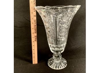 13 Antique American Brilliant Cut Glass Trumpet Vase