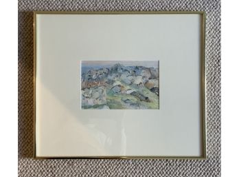 Original B. Nemett Watercolor On Paper Western Landscape