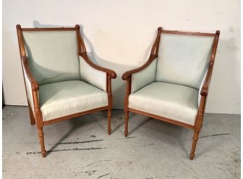 Pair Of Art Nouveau Upholstered Arm Chairs
