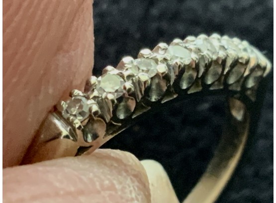 Vintage 14K White Gold And Diamond Ring