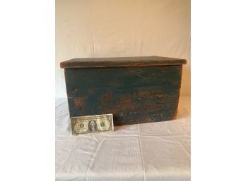 Antique American Document Box Document Box In Original Blue Paint