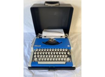 Blue Olympia Typewriter In Case