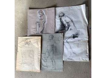 10 Original Scetches & Drawings Of  Nudes On Paper