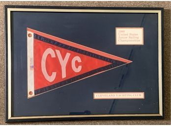 Vintage Cleveland Yacht Club Burgee Framed Racing Award