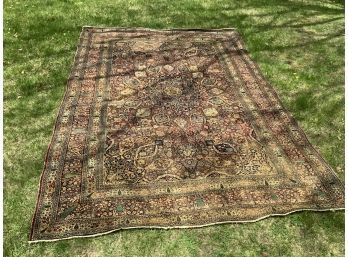 114 X 84 Antique Persian  Kashan / Tabriz Wool Carpet