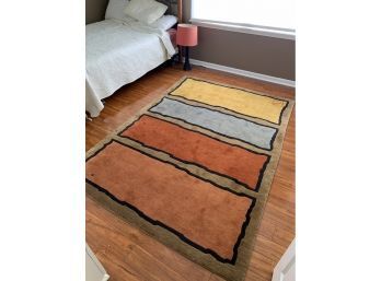 Quality Contemporary Wool Rug Color Block Design 67 X 96